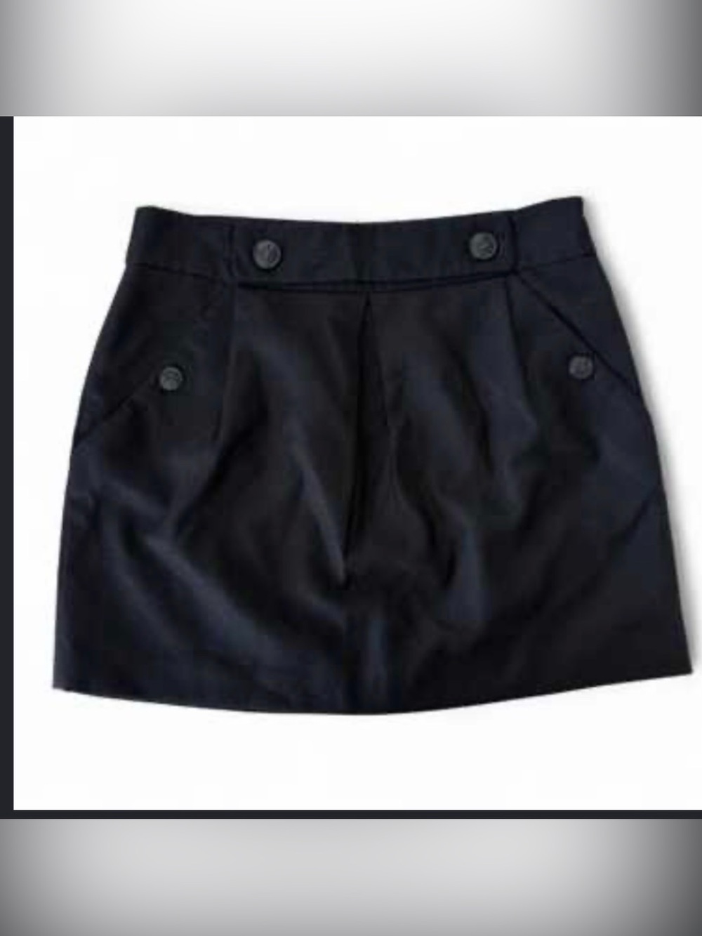 Vintage 100% wool banana republic Black Women's Button-Accent Mini Skirt